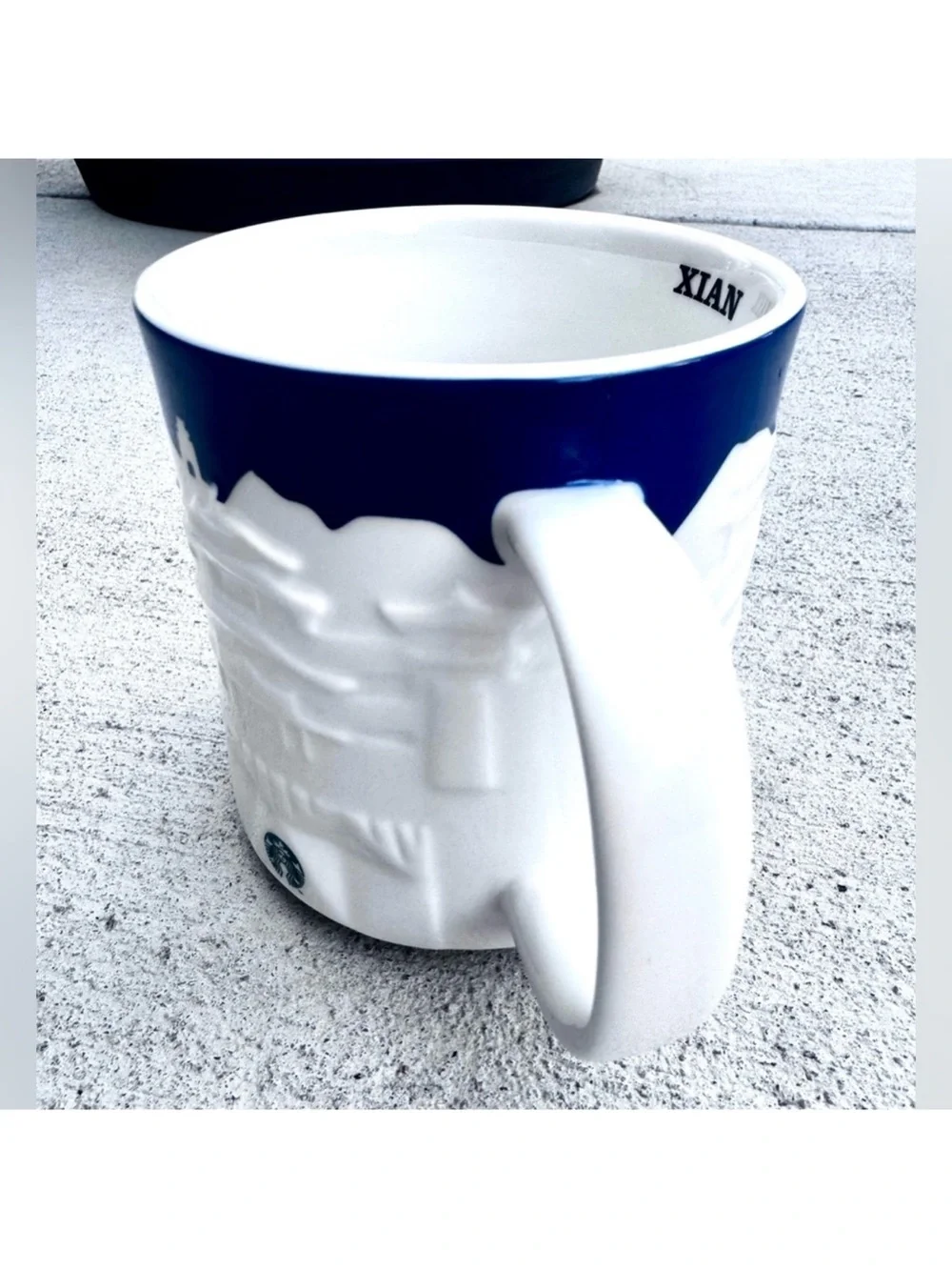 Starbucks Collector Relief Series Xian Mug with Blue and White Cityscape
